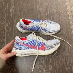 Athletic Shoes with Blue and Red Accents